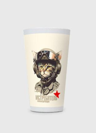 Чашка лате кіт військовий пілот