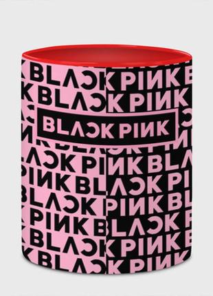 Чашка с принтом  «blackpink - pink text» (цвет чашки на выбор)4 фото