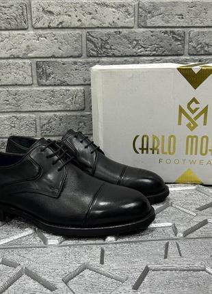 Чоловічі шкіряні туфлі від бренду carlo morenti1 фото