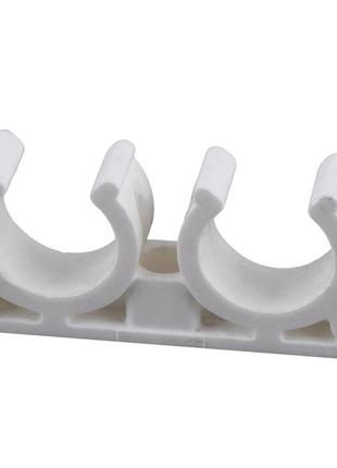 Крепление двойное kalde ppr  25 (белый)  29052 ( 50 шт  в упаковке )