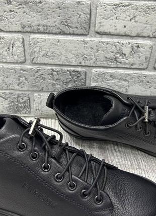 Мужские демисезонные кожаные ботинки черного цвета от производителя filkison2 фото