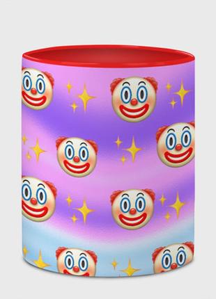 Чашка с принтом  «узор с клоунами» (цвет чашки на выбор)4 фото