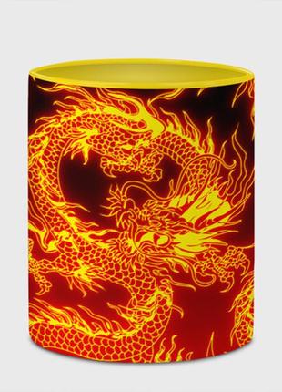 Чашка з принтом «дракон» (колір чашки на вибір)4 фото