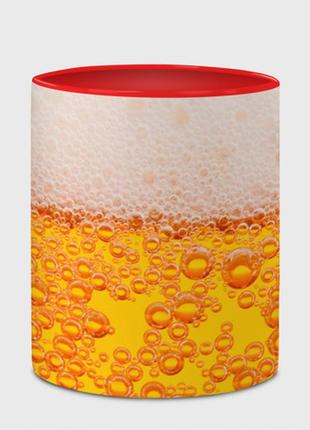 Чашка с принтом  «пиво с пеной» (цвет чашки на выбор)4 фото