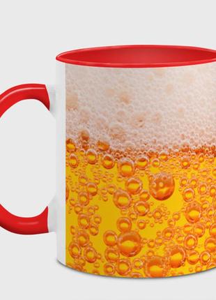 Чашка с принтом  «пиво с пеной» (цвет чашки на выбор)2 фото