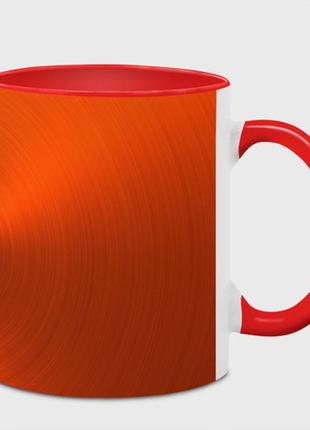Чашка з принтом «жовтогарячий хвилеподібний дисковий візерунок» (колір чашки на вибір)