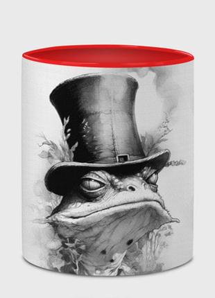 Чашка з принтом  «жаби в капелюсі» (колір чашки на вибір)4 фото