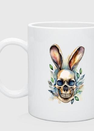 Чашка з принтом  хамелеон «череп із вухами зайця»1 фото