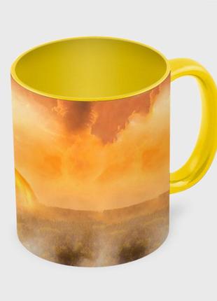 Чашка с принтом  «лисичка в тумане» (цвет чашки на выбор)3 фото