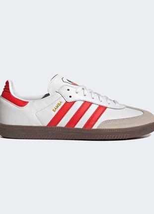 Женские кроссовки adidas samba og "white/red"