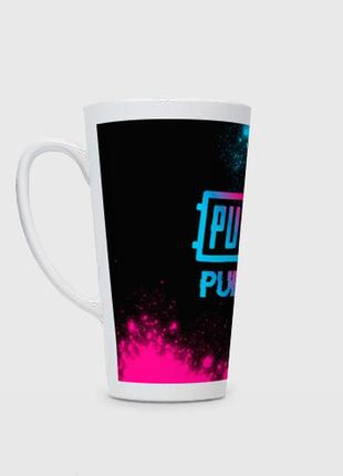 Чашка з принтом  лате «pubg - neon gradient»
