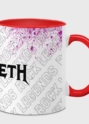 Чашка с принтом  «megadeth rock legends: надпись и символ» (цвет чашки на выбор)