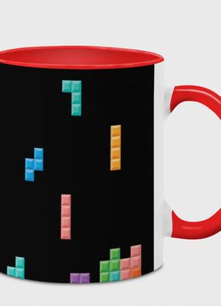Чашка с принтом  «популярная игра тетрис» (цвет чашки на выбор)