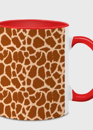 Чашка з принтом «шкура жирафа — giraffe» (колір чашки на вибір)1 фото