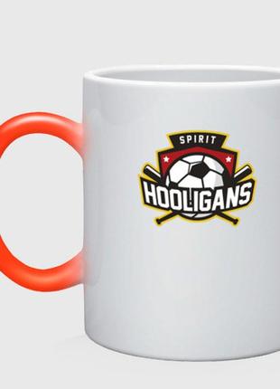 Чашка з принтом  хамелеон «spirit hooligans» (колір чашки на вибір)