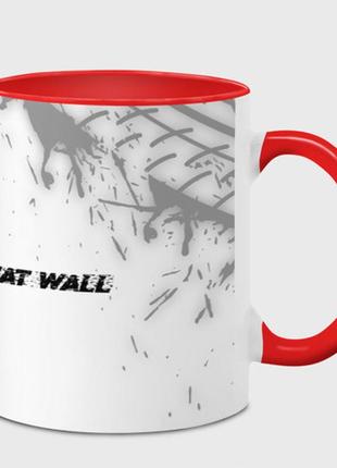 Чашка с принтом  «great wall speed на светлом фоне со следами шин: надпись и символ» (цвет