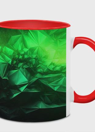 Чашка с принтом  «глубина зеленого абстракции» (цвет чашки на выбор)