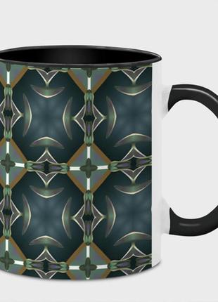 Чашка з принтом  «абстрактний геометричний візерунок у стилі фентезі» (колір чашки на вибір)
