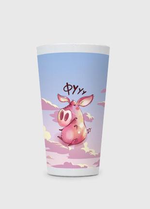 Чашка з принтом  лате «недовгольна свинка - фуууу»2 фото