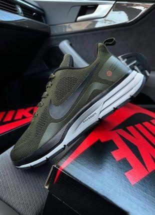 Мужские кроссовки найк* air zoom new army green black2 фото