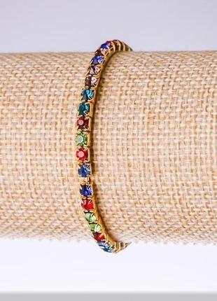Браслет стразы разноцветные