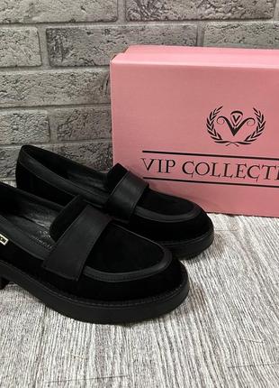 Черные замшевые туфли женские от производителя vip collection1 фото