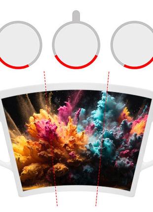 Чашка с принтом латте «яркий цветовой взрыв»6 фото