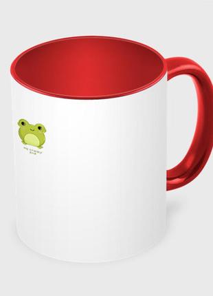 Чашка з принтом «жаба не бачить не чути неtract» (колір чашки на вибір)3 фото