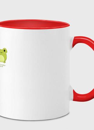 Чашка з принтом «жаба не бачить не чути неtract» (колір чашки на вибір)1 фото