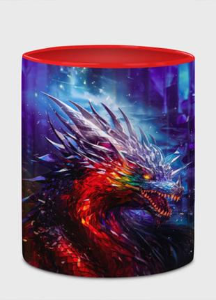 Кухоль з принтом з повним замком «кристалічний дракон» (колір чашки на вибір)4 фото