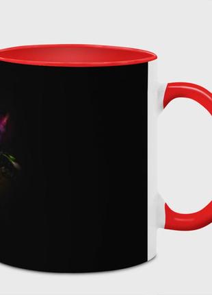 Чашка с принтом  «весенний букет на чёрном фоне» (цвет чашки на выбор)
