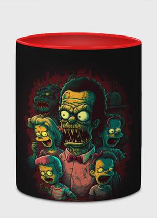 Чашка с принтом  «зомби симпсоны» (цвет чашки на выбор)4 фото
