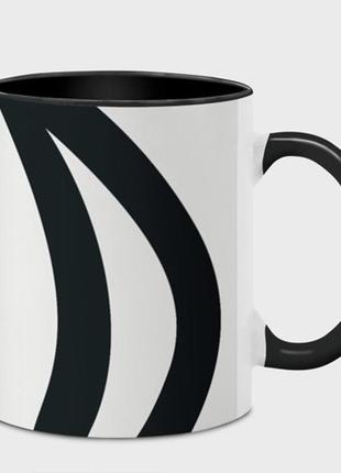 Чашка с принтом  «черная абстракция из фигур» (цвет чашки на выбор)