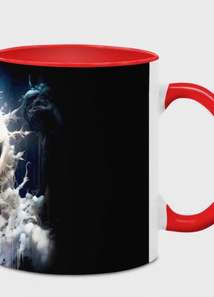 Чашка с принтом  «монстр - снеговик » (цвет чашки на выбор)