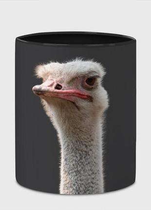 Чашка с принтом  «голова страуса» (цвет чашки на выбор)4 фото
