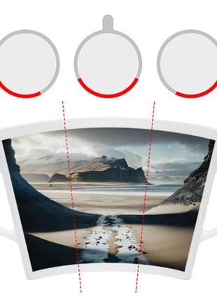 Чашка с принтом латте «дорога на черный пляж исландии»6 фото