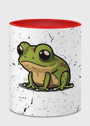 Чашка с принтом  «маленькая лягушка» (цвет чашки на выбор)4 фото