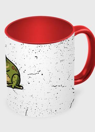 Чашка с принтом  «маленькая лягушка» (цвет чашки на выбор)3 фото