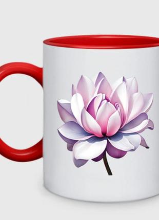 Чашка з принтом  пивний «велика квітка магнолії» (колір чашки на вибір)