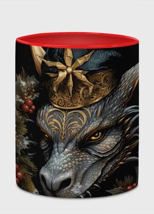 Кухоль з принтом з повним замком «дракон небес» (колір чашки на вибір)4 фото