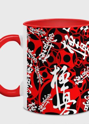 Кухоль з принтом з повним замком «караті-кіокушниковий лого патерн» (колір чашки на вибір)2 фото