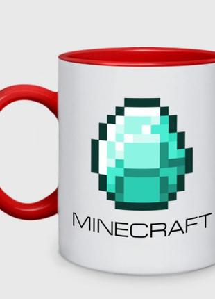 Кухоль з принтом двоколірний «minecraft» (колір чашки на вибір)