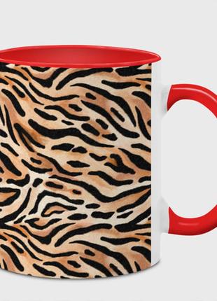 Чашка з принтом  «тигрове забарвлення» (колір чашки на вибір)1 фото