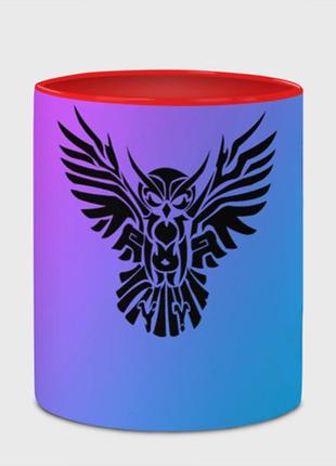 Чашка з принтом «сова на градієнті» (колір чашки на вибір)4 фото