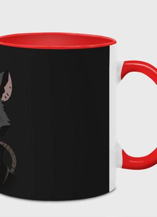 Чашка с принтом  «мышь с красными глазами» (цвет чашки на выбор)