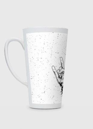 Чашка с принтом латте «thirty seconds to mars и рок символ»