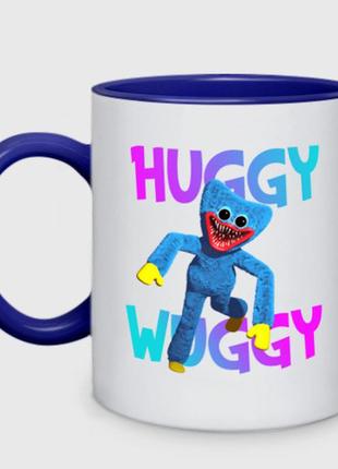 Чашка с принтом двухцветная «huggy wuggy игрушка с зубами» (цвет чашки на выбор)