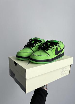 Кроссовки sb dunk "powerpuff girls - buttercup"8 фото