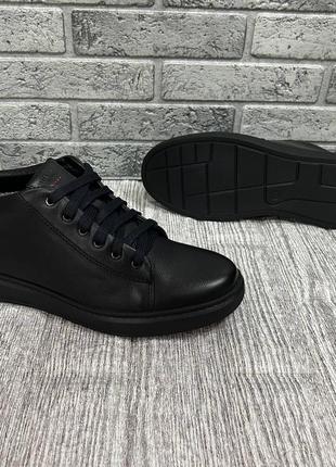 Ботинки мужские кожаные в черном цвете от производителя detta4 фото