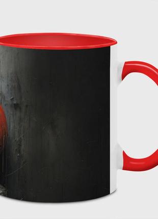 Чашка с принтом  «зловещий смайлик » (цвет чашки на выбор)